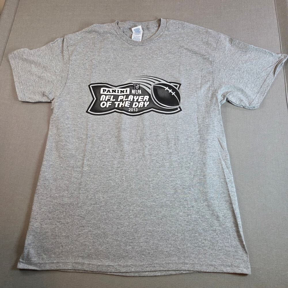 Panini NFL Player of the Day 2013 Promo Tee Shirt Gray Delta Pro Weight L